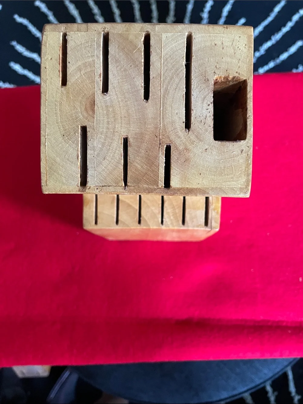 Natural Wood Knife Block Only-14 Slots